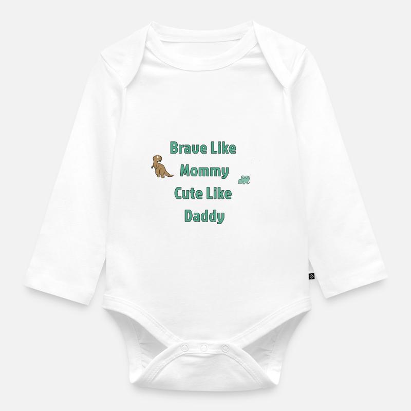 Courageux comme maman - Body Bébé bio manches longues - blanc
