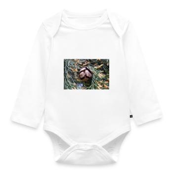 Italian cypress also Mediterranean cypress - Organic Longsleeve Baby Bodysuit - white - Front