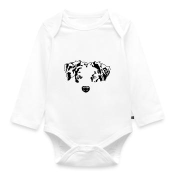 minimal Australian Shepherd Aussie dog - Baby Bio-Langarm-Body - Weiß - Vorne