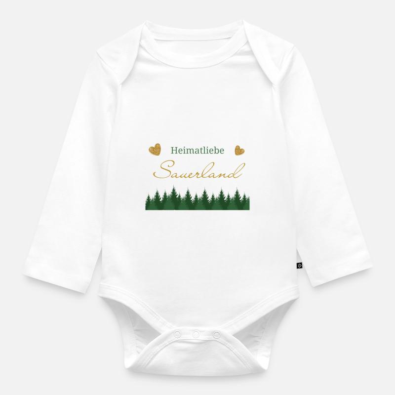 Heimatliebe Sauerland - Baby Bio-Langarm-Body - Weiß