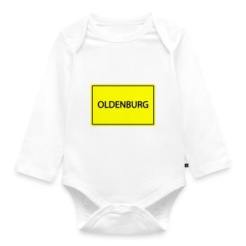 Town sign Oldenburg - Organic Longsleeve Baby Bodysuit - white - Front