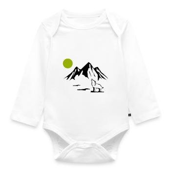 Wolf Full Moon - Organic Longsleeve Baby Bodysuit - white - Front