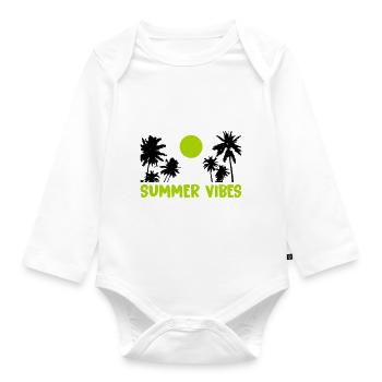 summer vibes - Baby Bio-Langarm-Body - Weiß - Vorne