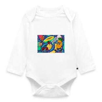 Enjoy Fruits - Sommerdesign - Baby Bio-Langarm-Body - Weiß - Vorne