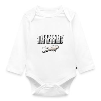 Taucher Tauchen - Baby Bio-Langarm-Body - Weiß - Vorne