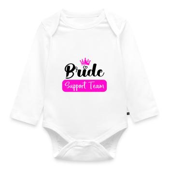 bride support team - Baby Bio-Langarm-Body - Weiß - Vorne