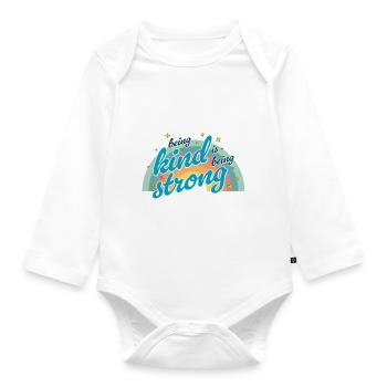 Being kind is being strong - Body Bébé bio manches longues - blanc - Devant