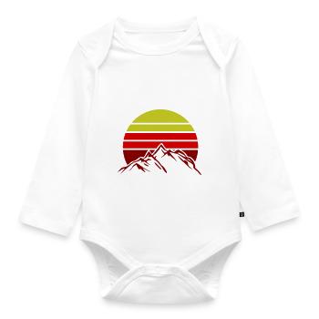 Mountains Mountains - Organic Longsleeve Baby Bodysuit - white - Front