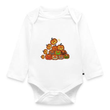 Pumpkin Tower - Organic Longsleeve Baby Bodysuit - white - Front