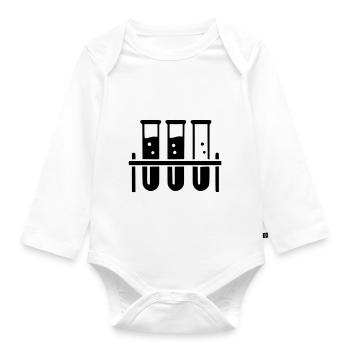 Test Tube - Organic Longsleeve Baby Bodysuit - white - Front
