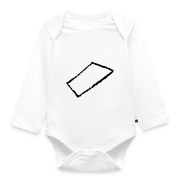 rechteck - Baby Bio-Langarm-Body - Weiß - Vorne