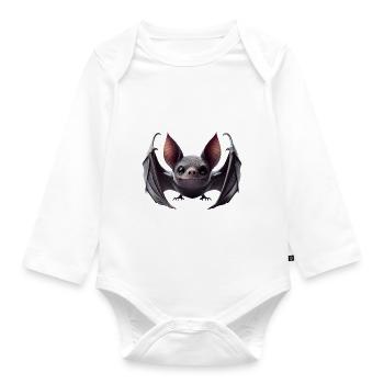Fledermaus 2 - Baby Bio-Langarm-Body - Weiß - Vorne