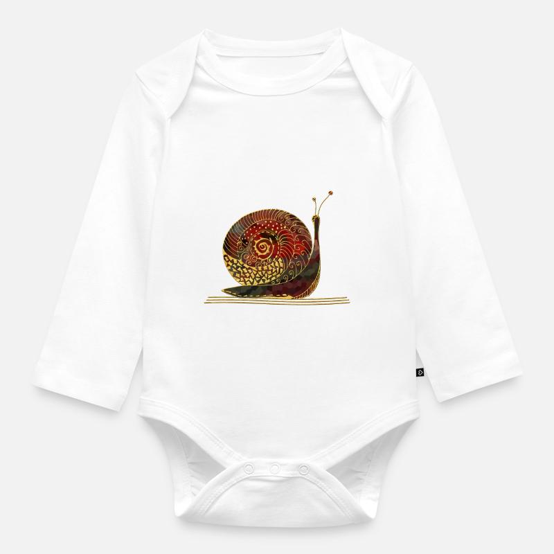 Escargot - Body Bébé bio manches longues - blanc