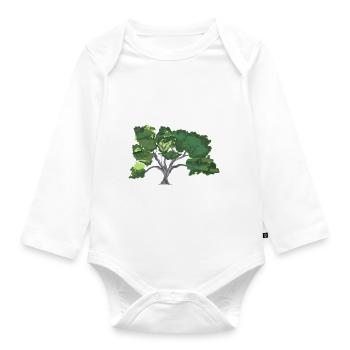 Eiche - Baby Bio-Langarm-Body - Weiß - Vorne