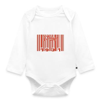 Vintage 1931 Born In 1931 94 Years Bar Code Anniversai - Organic Longsleeve Baby Bodysuit - white - Front