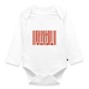 Vintage 1938 Born In 1938 87 Years Bar Code Anniversai - Organic Longsleeve Baby Bodysuit - white - Front