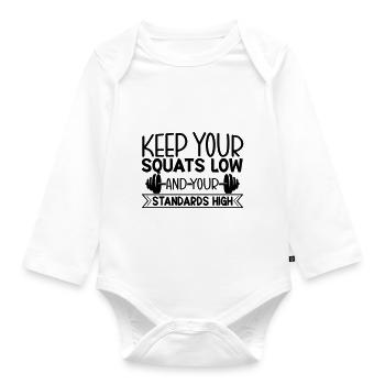 Squat Slow - Baby Bio-Langarm-Body - Weiß - Vorne
