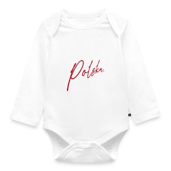 Polska Lettering - Polen - Poland - polnisch - Organic Longsleeve Baby Bodysuit - white - Front
