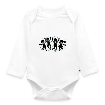 Kinder Freude Kindergarten - Baby Bio-Langarm-Body - Weiß - Vorne