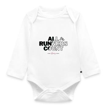 All Runners Count Gift For Runners - Organic Longsleeve Baby Bodysuit - white - Front