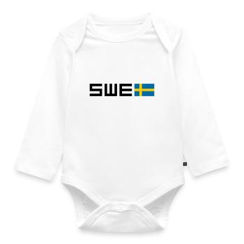 Suède - Body Bébé bio manches longues - blanc - Devant