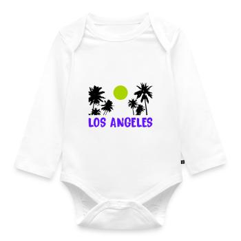 Los Angeles - Organic Longsleeve Baby Bodysuit - white - Front