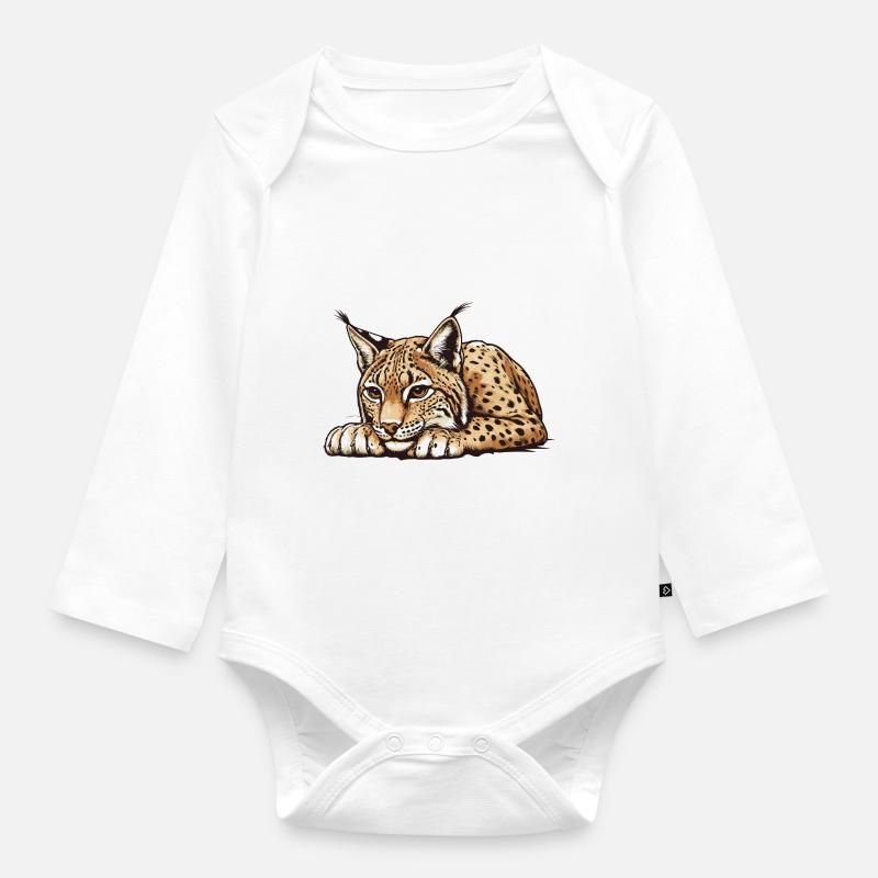 Luchs - Baby Bio-Langarm-Body - Weiß