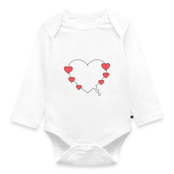 Thought bubble with heart - Organic Longsleeve Baby Bodysuit - white - Front