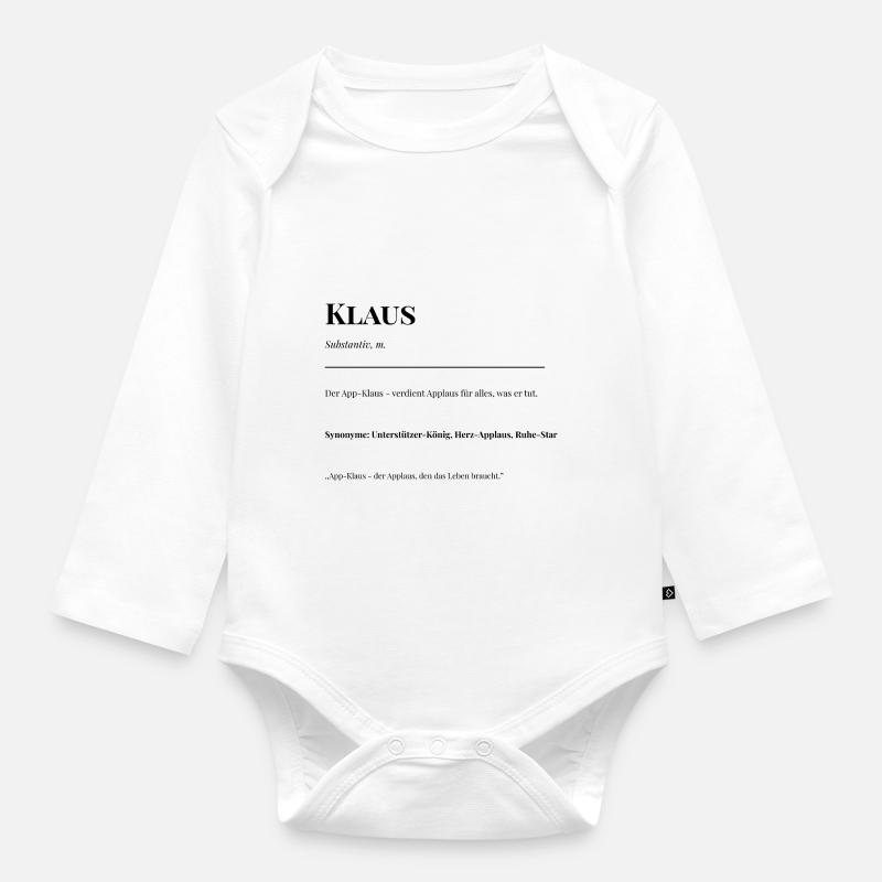 Klaus - Baby Bio-Langarm-Body - Weiß