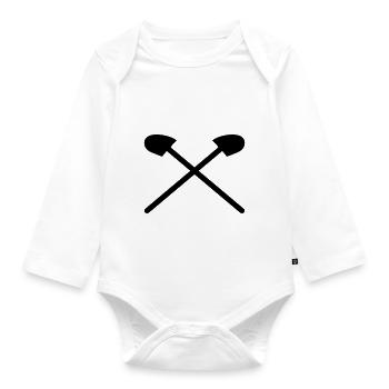 Crossed blades - Organic Longsleeve Baby Bodysuit - white - Front