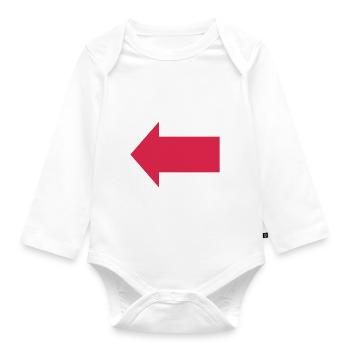 Pfeil Links - Baby Bio-Langarm-Body - Weiß - Vorne