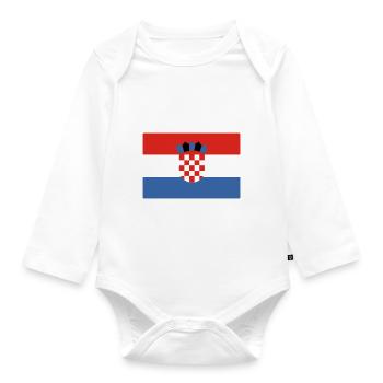 croatia - Organic Longsleeve Baby Bodysuit - white - Front