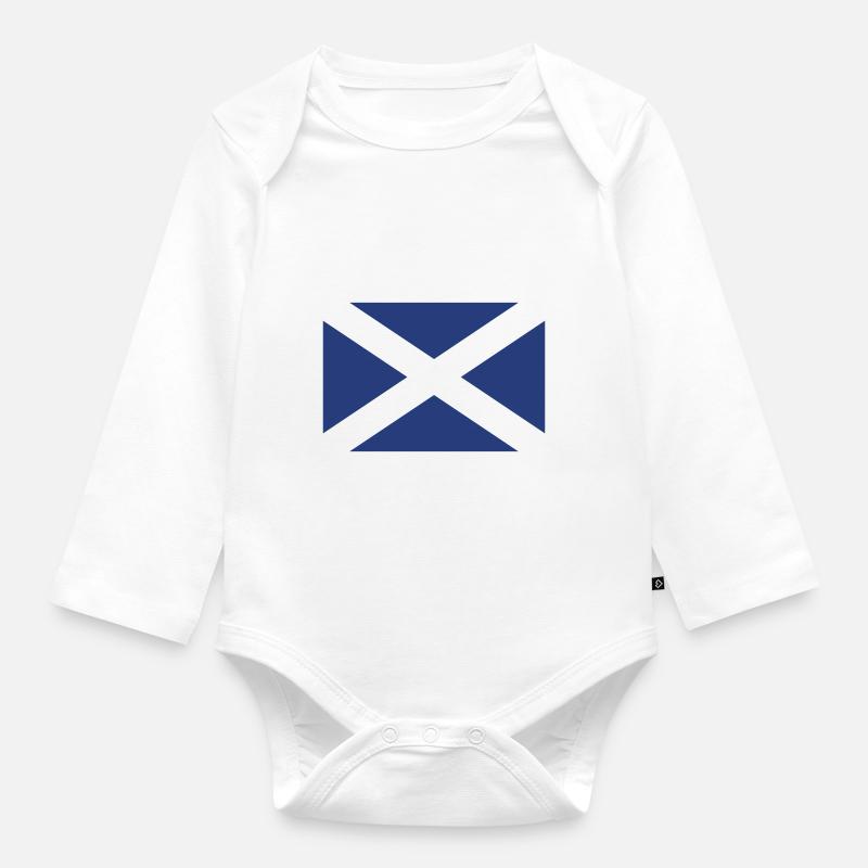 Écosse - drapeau - Body Bébé bio manches longues - blanc