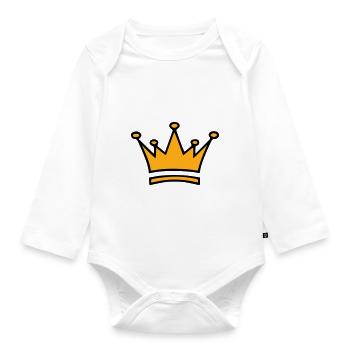 KRONE - Baby Bio-Langarm-Body - Weiß - Vorne