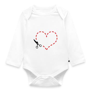 Herz - Baby Bio-Langarm-Body - Weiß - Vorne