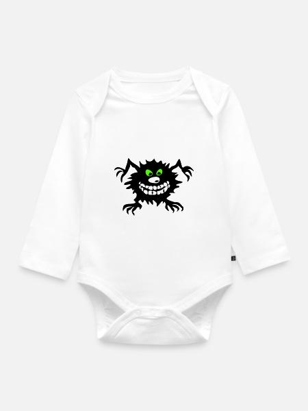 Monster - Eater - Baby Bio-Langarm-Body - Weiß