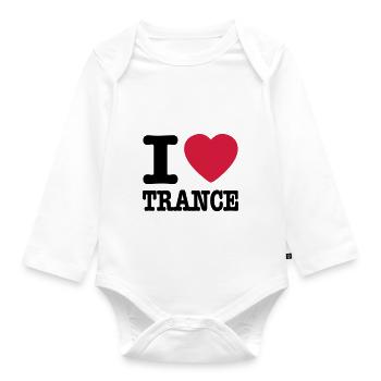 I love trance / I heart trance - Baby Bio-Langarm-Body - Weiß - Vorne