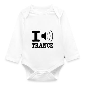 I speaker trance / I love trance - Baby Bio-Langarm-Body - Weiß - Vorne