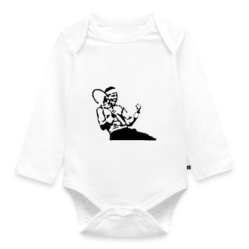 tennis - Baby Bio-Langarm-Body - Weiß - Vorne