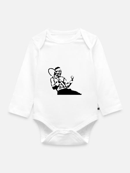 tennis - Baby bio-rompertje met lange mouwen - wit