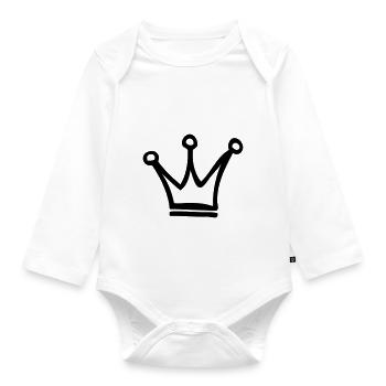Krone - Baby Bio-Langarm-Body - Weiß - Vorne