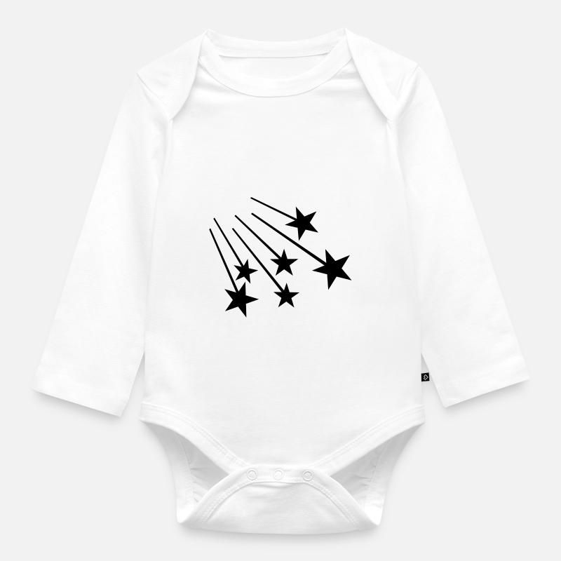 Stars - Body Bébé bio manches longues - blanc