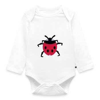 Marienkäfer / ladybug (3c) - Baby Bio-Langarm-Body - Weiß - Vorne