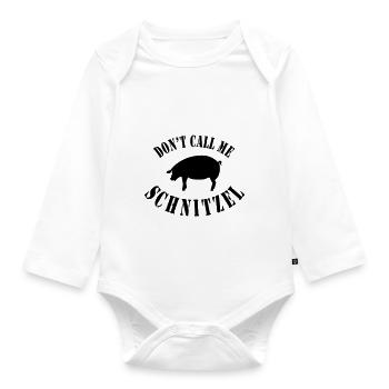 Do not call me Schnitzel - Organic Longsleeve Baby Bodysuit - white - Front