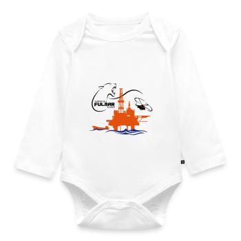 Fulmar Oil Rig Platform North Sea Aberdeen - Organic Longsleeve Baby Bodysuit - white - Front