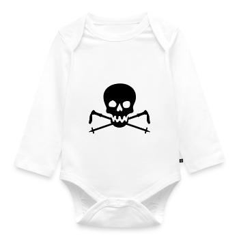 Nordic Walking - Baby Bio-Langarm-Body - Weiß - Vorne