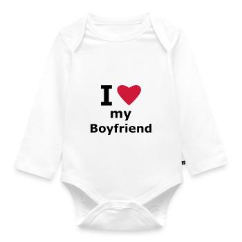 I love my boyfriend - Baby Bio-Langarm-Body - Weiß - Vorne