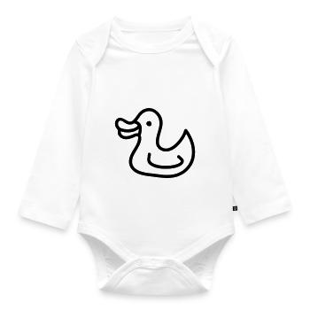 Entchen - Ente - Line - Baby Bio-Langarm-Body - Weiß - Vorne