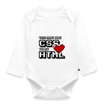 Vous êtes le css à mon html - Body Bébé bio manches longues - blanc - Devant