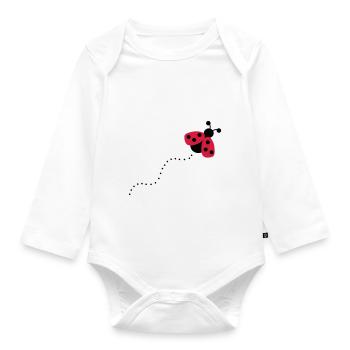 Ladybug - Organic Longsleeve Baby Bodysuit - white - Front